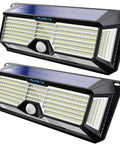 Ultra Bright Solar Outdoor Lights With 358 LEDs And Up To 3000 Lumens, Motion Sensor Floodlight, Battery Powered, 2 Pack