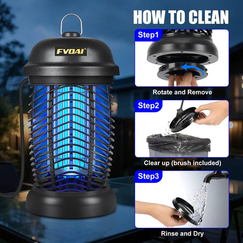 High Voltage Outdoor Bug Zapper 4200V Electric Insect Killer For Mosquitoes Flies Gnats And Wasps, Indoor Outdoor Use, instructions