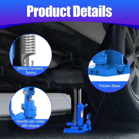 Heavy Duty Hydraulic Toe Jack And 20 Ton Claw Jack With 10 Ton Puller Built Tough For Garage Grinds showing strong spring and thick base.