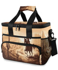 Workhorse Insulated Lunch Bag With Shoulder Strap 15L Go To Cooler Tote, desert scene print, side mesh pockets, PEVA liner.