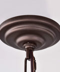 Close-up of ceiling mount on Farmhouse Vibe 4 Light Pendant Chandelier In Oil Rubbed Bronze With Chain, 21 Inch Diameter