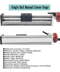 Manual Sliding Table With Ball Screw For Pro Grade Linear Motion 50 To 1000mm Stroke SFU1204 Ball Screw MGW12C Single Rail Guide Heavy Duty Precision Table For CNC Milling And Accurate Travel, aluminum