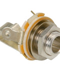 Guitar Input Mono Panel Jack For Electric Guitars And Basses, beefy metal construction angle with metal nut and washer