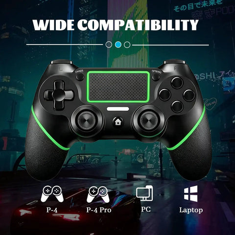 Wireless PS4 Controller For PS4 Slim Pro And Windows PC With Touchpad Vibration Built In Speaker Black Green design