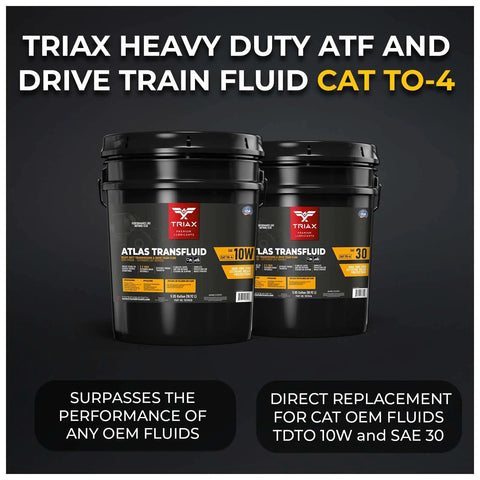 Beefed-Up Heavy Duty Transmission Fluid For CAT To-4 And Power Shift Gearboxes, Compatible With Caterpillar To-4, Komatsu, Vickers, ZF, 5 Gallon Pail, Superior Wear Protection And Lower Operating Temp, Direct Replacement For CAT TDTO 10W, 5-gallon pail
