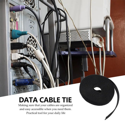 Boss Up Your Desk Game With These Heavy Duty Hook And Loop Cable Ties Plus Reusable Self Closing Wire Management Straps In Black for neat cable organization.