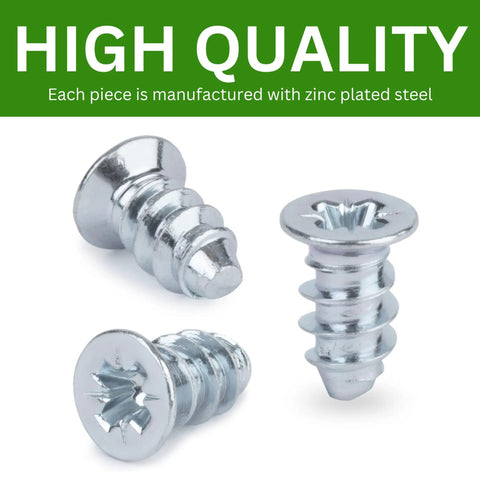Heavy Duty Zinc Plated Euro Screws Replacement For Furniture Assembly M5 X 10mm Countersunk FX Bolts With PzD2 Drive.