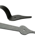 Close-up of Steel Garage Door Decorative Hinges, Handles And Accents Hardware Kit With Screw Mount In Black Powder Coat, Rust Resistant