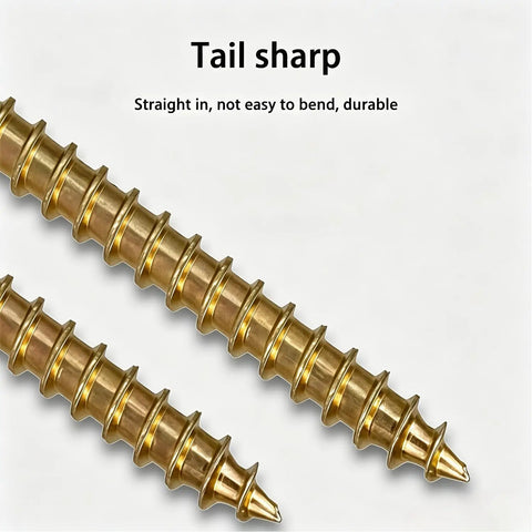 Flat Head Wood Screws Set Assortment 360 Pieces With Phillips Driver Bit Self Tapping Screws For Wood And Metal Zinc Plated Countersunk Full Thread Easy To Install Durable Bit Included Ideal For DIY Home Projects. Gold self-tapping wood screws with sharp tips