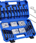 Top Shelf Sae Thread Repair Kit With Hss Drill Bits And Iron Tough Taps includes taps, drill bits, and inserts in a blue case.