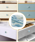 4 Pack Sharp Square Cabinet Knobs 1 2 Inch Blue Green Marble Swirl ABS Cabochon Glass Drawer Pulls For Kitchen Island Dresser Bedroom Furniture Hardware Fresh Dope Look on various drawers.