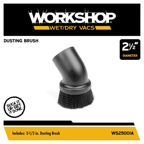2-1/2 Inch Dusting Brush Vacuum Attachment for Wet Dry Vacuums on white background