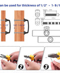 Diagram of installation for 30 Pack Solid 3 Inch Center To Center Square Arch Cabinet Pulls Matte Black
