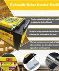 Hydraulic Rebar Bender Machine with foot switch, featuring precision controls for steel rods and metal bars bending.