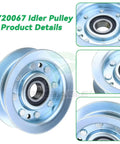 Dual Idler Pulley Kit GY22172 And GY20629 for John Deere D140 L130 mower close-up details