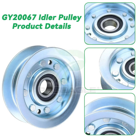 Dual Idler Pulley Kit GY22172 And GY20629 for John Deere D140 L130 mower close-up details