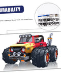 Image of RC Car Screws And Fasteners Kit Pro Grade Repair Tool Set with screws, nuts, bolts, case, and RC car model.