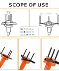 Zero Sweat Electric Smoke Detector Swap Tool Featuring Radio Controlled Expandable Silicone Grips, dimensions 1.9 inch and 6.5 inch for easy use.