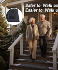 Elderly couple on stairs with Non Slip Stair Treads 6 Pack 8.5 By 30 Inch For Wooden Steps Indoor Outdoor Rug Stair Runner