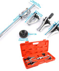 Heavy Duty 5 Piece Gear Bearing Puller Kit Slide Hammer Drop Forged Carbon Steel Locking 3 Jaw Design Fits 15 To 120mm Bearings in case