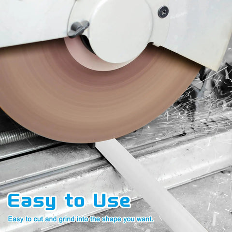 ABS Plastic Round Rod 35 mm Diameter By 200 mm Length White Pack Of 2 being cut by a saw for DIY model builds