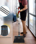 No Sweat Heavy Duty Broom And Dustpan Combo Set Crafted With A Rust Resistant Steel Handle To Manage Daily Sweeping Jobs Indoors Or Knock Dirt Off The Driveway Fast. Thick steel pole and dense bristles for effective cleaning.