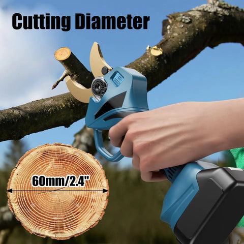 Electric Pruning Shears Compatible With LXT 18V Batteries Cordless Pruner With LCD Display SK5 Titanium Blades in use