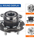 2 Pack Rear Wheel Hub Bearing Assembly Fit For 2015-2017 Lexus NX200t AWD, 2018-2019 NX300 AWD, 2015-2019 NX300h AWD, And 2006-2018 Toyota RAV4 AWD 4WD Replacement For Smooth, Quiet Ride, top, front, and bottom view