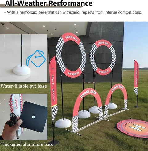 Beast Racing Drone Obstacle Kit with PVC water-fillable base and aluminum plate for home practice and play beginners and pros.