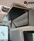 Pair Of 7.5 Inch Gas Struts With 30 Pound Force, Smooth Kick Cabinet Door Lift Shocks For Storage Boxes, Includes Bolt On Mounting Hardware, Straight Shooters For Your Weekend Workshop mounted on a cabinet.