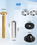 Universal Toilet Seat Bolt Kit With Copper Plated Screws Long Lock Nuts And Rubber Washers size dimensions on white background