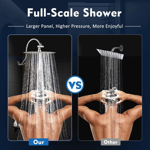 Comparison of 10 Inch Rain Shower Head With 12 Inch Adjustable Extension Arm Chrome vs. other shower head