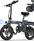 Foldable 14 Inch Electric Bike With A 650W Peak Motor That Powers You To 20 MPH, 28 Mile Range, Rugged Nine Point Suspension