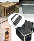 Two Pack Spring Loaded Chest Handle Pulls With Rubber Grip Surface Mount For Chests Trunks Crates And Storage Boxes Heavy Duty Thickened 2mm Iron Hardware Built To Last And Ready For Rough Indoor Outdoor Use shown with various applications.