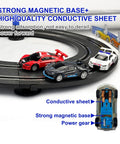 High Speed Slot Car Track Set With Dual Lanes, Four Officially Licensed Cars on track with magnetic base and conductive sheet