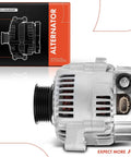 Alternator For Toyota Supra 1993 1998 L6 3.0L And Lexus SC300 1995 L6 3.0L 12V 100A CW 6 Groove Pulley Direct Fit Replacement With OE Style Mounting Reliable Beefed Up Drop In Upgrade, shown with packaging