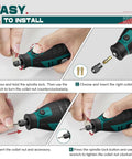 NEU MASTER 180W corded rotary tool with teal/black body and 160 accessory set for DIY crafts.