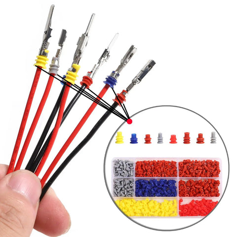 Premium Weather Pack Connectors Kit With 800 Waterproof Pin Seals And Dustproof Cavity Plugs For Heavy Duty Automotive Wiring Applications, assorted seals