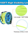Finger Reel Diving Gear With Aluminum Reel And 100 Ft High Visibility Line Double Ended Bolt Snap Clip Lightweight Corrosion Resistant