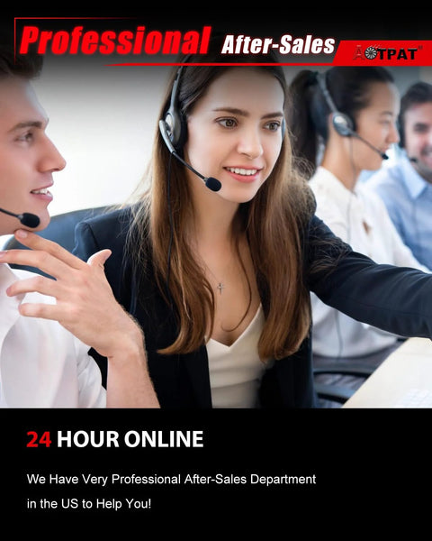 Customer service representatives wearing headsets, providing 24-hour online professional after-sales support.