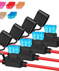 Four Pack 16 AWG Inline Fuse Holder Kit Waterproof Plug And Play 12V And 24V Automotive Fuse Holder With 20 ATC And ATO Fuses