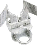 Chain Link Fence Butterfly Gate Latch 1 3/8" x 2" (1 7/8" OD) in silver metal with butterfly wings.