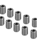 10Pcs Self Tapping Thread Inserts Kit M8x1 Male And M6x1 Female Threads With Extension Sleeve Conversion For Dope Solid Thread Upgrades And Quick Metal And Furniture Fixes, 303 stainless