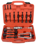 Blind Hole Collet Bearing Puller Set With Slide Hammer 16 Piece Inner Bearing Extractor Kit in red carrying case