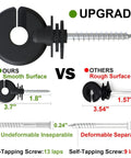 Dang Solid Heavy Duty Screw In Electric Fence Insulators 30 Pack showing comparison of smooth and rough surface designs with dimensions.