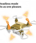 Super Pocket Drone With 360 Degree Flips And Altitude Hold For Kids And Beginners in headless mode with white and orange rotors