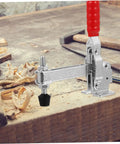 Two Piece Welding Toggle Clamps With Rubber Tips For Workshop And Woodworking Rust Resistant Iron Build Ergonomic Handle