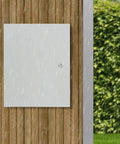 Durable Outdoor Electrical Box Lockable Enclosure, IP55 Waterproof NEMA Steel Case on wooden wall in rain