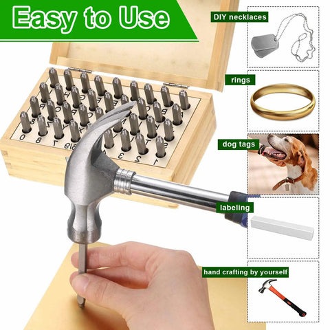 36 Piece Metal Stamping Kit With 5 Millimeter Uppercase Letter And Number Punch Stamps Set for imprinting projects