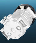 Oem Standard Heavy Duty Road Tough Ac Air Compressor With Clutch for trucks, showing metal casing and pulley details.